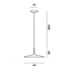 Suspension, Aplomb Large, anthracite, LED, dim, 2700K, 1279 lm, Ø45cm, H20cm - Foscarini