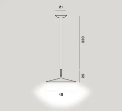 Suspension*Foscarini Suspension, Aplomb Large, , LED, 2700K, 1279lm, Ø45cm, H20cm - gris