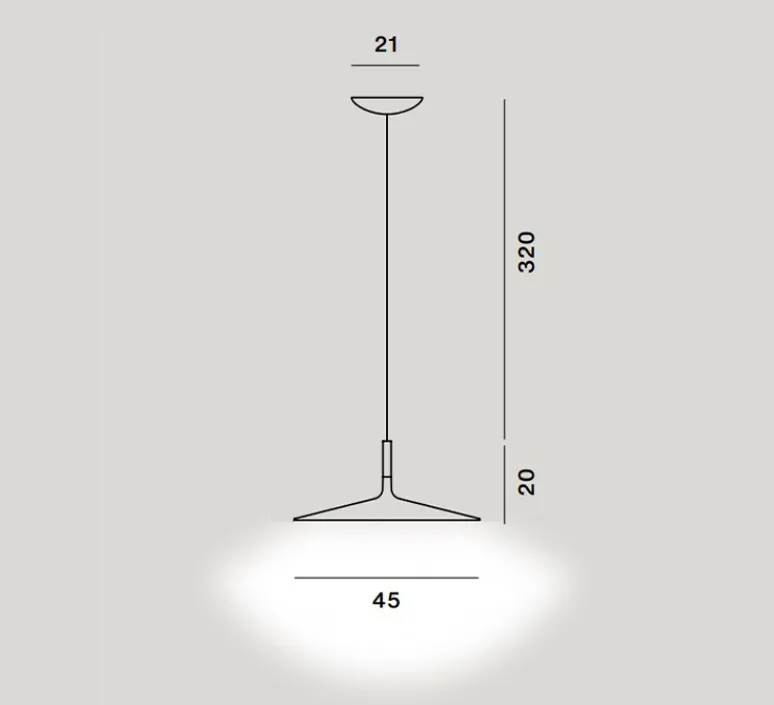 Suspension*Foscarini Suspension, Aplomb Large, , LED, 2700K, 1279lm, Ø45cm, H20cm - gris