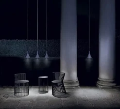 Suspension, Aplomb Outdoor, gris clair , IP44, LED, dim, 2700K, 680 lm, Ø17cm, H36cm - Foscarini