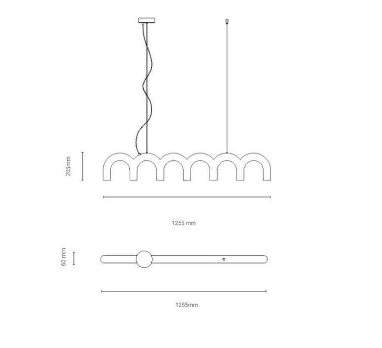 Suspension*Oblure Suspension, Arch, , L125,5cm, H20cm - Bleu Cobalt