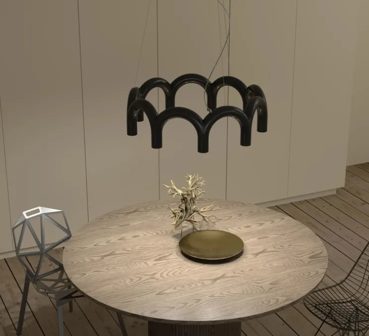 Suspension, Arch circle, Noir, Ø76cm, H22cm - Oblure