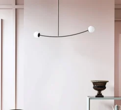 Suspension*MM Lampadari Suspension, ARCH, , canon de fusil, laiton, L124cm - noir