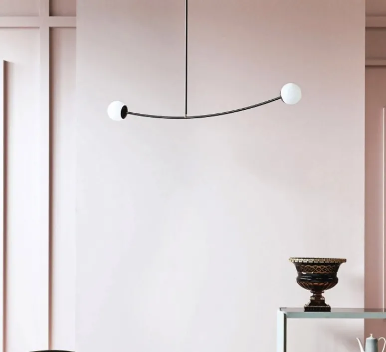 Suspension*MM Lampadari Suspension, ARCH, , canon de fusil, laiton, L124cm - noir