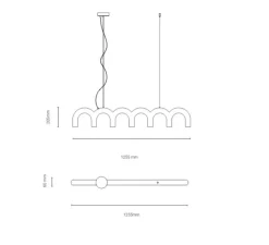 Suspension*Oblure Suspension, Arch, , L125,5cm, H20cm - Rose nude