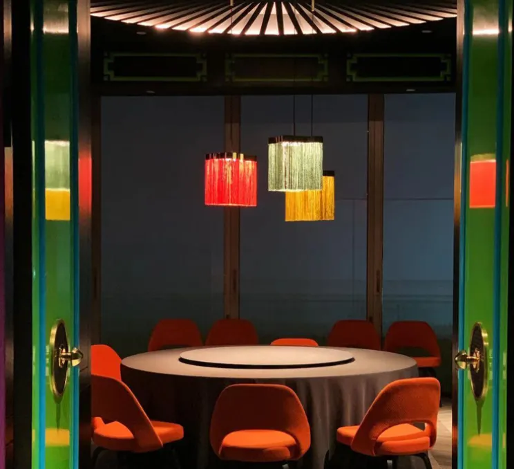 Suspension, Arcipelago Maiorca, cognac, LED, 3000K, 1800lm, Ø34cm, H34cm - Contardi