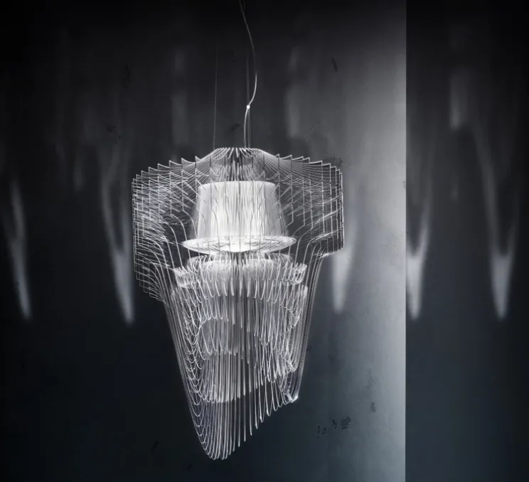 Suspension, Aria S, transparent, LED, Ø50cm, H75cm - SLAMP