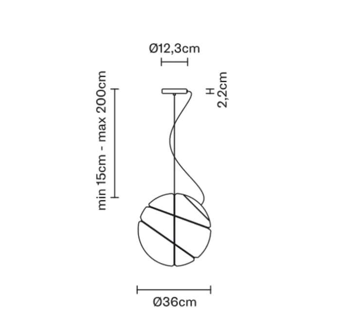 Suspension, Armilla bruni, Blanc bruni, Ø36cm, H36cm - Fabbian