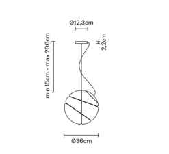 Suspension*Fabbian Suspension, Armilla Chrome, , Ø36cm, H36cm - Blanc chromé