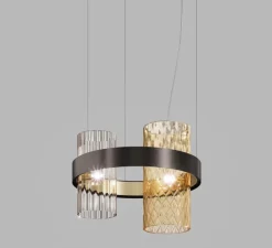 Suspension*Vistosi Suspension, Armonia SP 50, , Ø49cm, H39cm - fumé, ambre