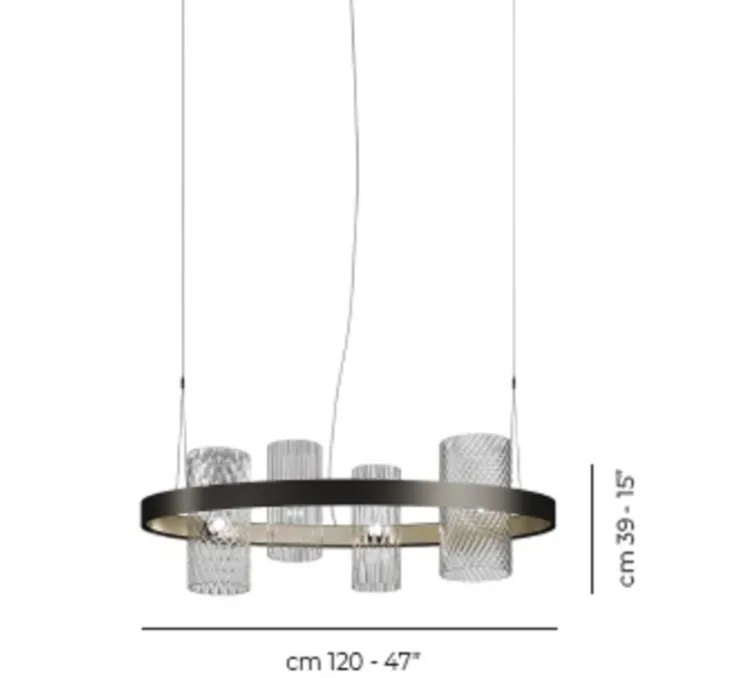 Suspension, Armonia SP OV1, Multicolore 3, Ø120cm, H39cm - Vistosi