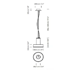 Suspension*Santa & Cole Suspension, Arne S Domus, , IP65, LED, dim, 2700K, 2471 lm, Ø23cm, H22cm - vert foncé
