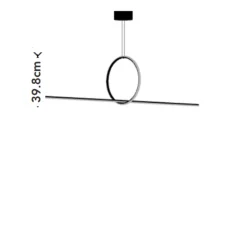 Suspension*Flos Suspension, Arrangements (round S + line), , LED, 2700K, 2376lm, L170,6cm, H39,8cm - noir