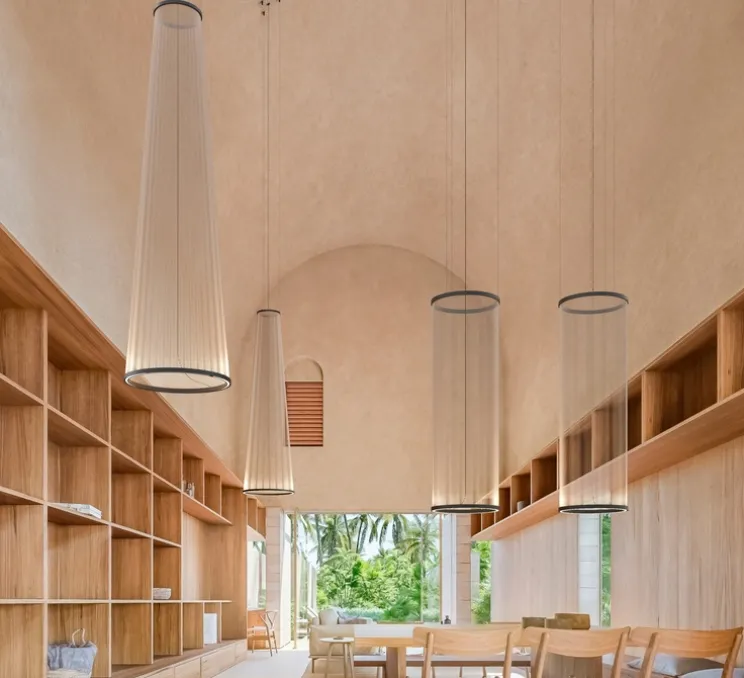 Suspension, Array, 1860, beige, LED, dim, 2700K, 3993 lm, Ø55cm, H192cm - Vibia