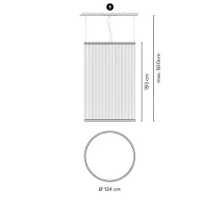 Suspension*Vibia Suspension, Array, 1845, , LED, dim, 1-10V, 2700K, 9196 lm, Ø124cm, H193cm - terracotta
