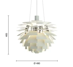 Suspension*Louis Poulsen Suspension, Artichoke S, vert poudré, chrome, Ø48cm, H46,5cm - vert poudré, acier chromé