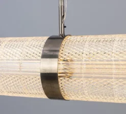 Suspension*Mullan Lighting Suspension, Ashford Linear, , LED, 2700K, 660 lm, Ø15cm, H120;9cm - argent antique