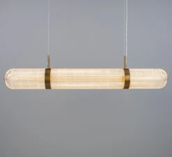 Suspension*Mullan Lighting Suspension, Ashford Linear, , LED, 2700K, 660 lm, Ø15cm, H120,9cm - laiton antique