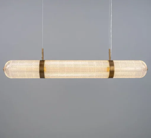 Suspension*Mullan Lighting Suspension, Ashford Linear, , LED, 2700K, 660 lm, Ø15cm, H120,9cm - laiton antique