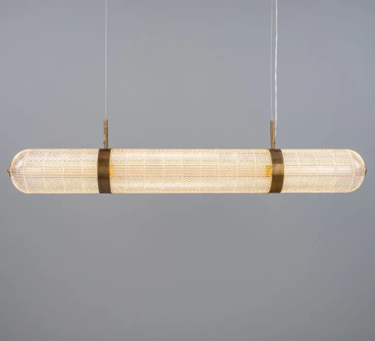 Suspension*Mullan Lighting Suspension, Ashford Linear, , LED, 2700K, 660 lm, Ø15cm, H120,9cm - laiton antique