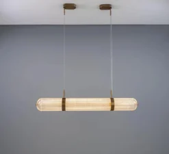 Suspension*Mullan Lighting Suspension, Ashford Linear, , LED, 2700K, 660 lm, Ø15cm, H120,9cm - laiton antique