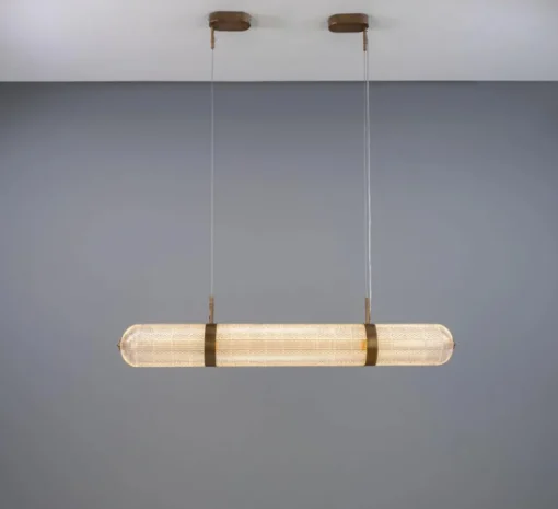 Suspension*Mullan Lighting Suspension, Ashford Linear, , LED, 2700K, 660 lm, Ø15cm, H120,9cm - laiton antique