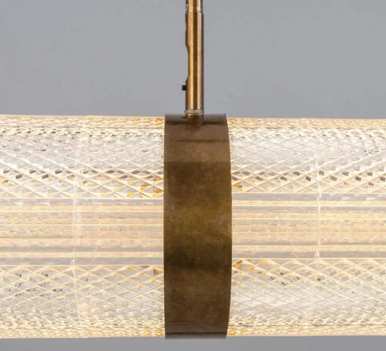 Suspension*Mullan Lighting Suspension, Ashford Linear, , LED, 2700K, 660 lm, Ø15cm, H120,9cm - laiton antique