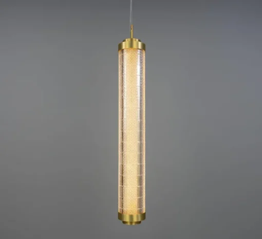 Suspension*Mullan Lighting Suspension, Ashford Vertical, , LED, 2700K, 660 lm, Ø15,4cm, H120cm - laiton satiné