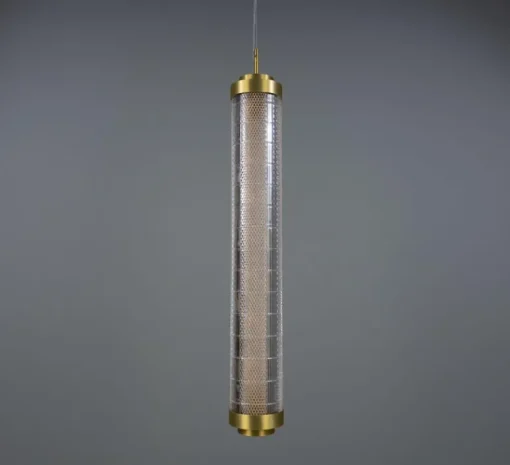Suspension*Mullan Lighting Suspension, Ashford Vertical, , LED, 2700K, 660 lm, Ø15,4cm, H120cm - laiton satiné