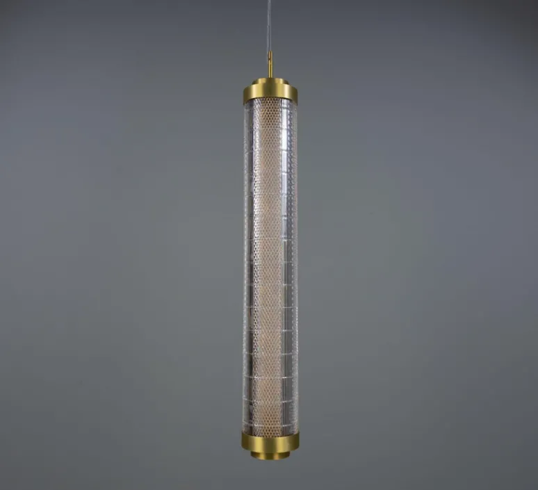 Suspension*Mullan Lighting Suspension, Ashford Vertical, , LED, 2700K, 660 lm, Ø15,4cm, H120cm - laiton satiné