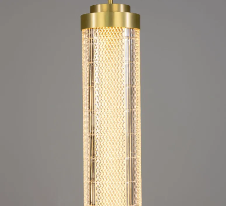 Suspension*Mullan Lighting Suspension, Ashford Vertical, , LED, 2700K, 660 lm, Ø15,4cm, H120cm - laiton satiné