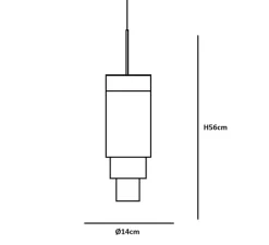 Suspension*Ebb and Flow Suspension, A-Spire, , LED, dim, 3000K, Ø14cm, H56cm - bleu, laiton brossé
