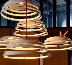 Suspension, Aspiro 8000, bouleau et noir, LED, 2850K, 650lm, Ø50cm, H35cm - Secto Design