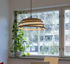 Suspension, Aspiro 8000, bouleau et noir, LED, 2850K, 650lm, Ø50cm, H35cm - Secto Design