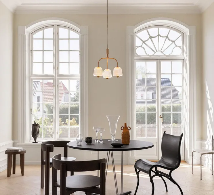 Suspension, Asteea 3, laiton satiné, Ø40cm, H39cm - Nuura