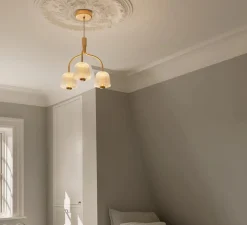 Suspension, Asteea 3, laiton satiné, Ø40cm, H39cm - Nuura