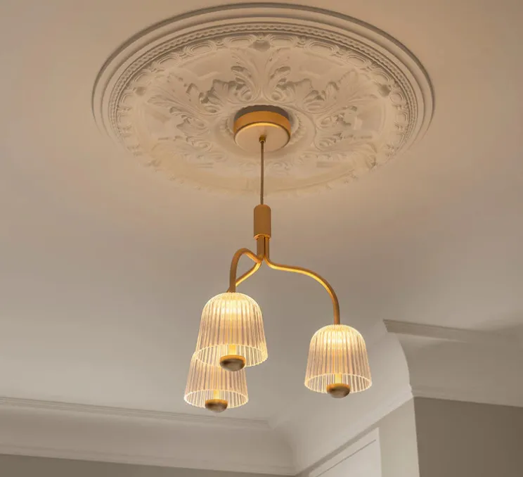 Suspension, Asteea 3, laiton satiné, Ø40cm, H39cm - Nuura