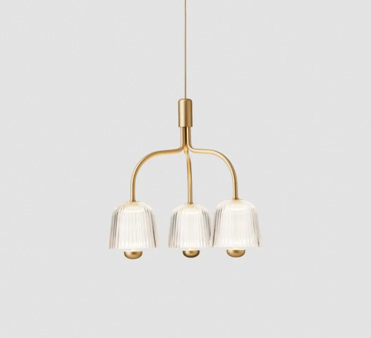 Suspension, Asteea 3, laiton satiné, Ø40cm, H39cm - Nuura