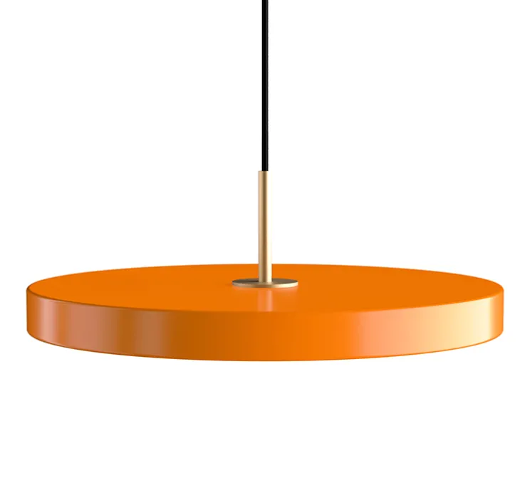 Suspension, Asteria Medium, orange et laiton, LED, 3000K, 1200lm, Ø43cm, H14cm - Umage