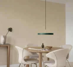 Suspension*Umage Suspension, Asteria Medium plus, , LED, 2400-2700-3000K, 1600lm, Ø43cm, H14cm - vert forêt et laiton