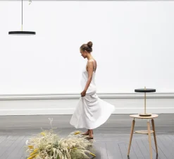 Suspension, Asteria Medium, noir et laiton, LED, 3000K, 1300lm, Ø43cm, H14cm - Umage