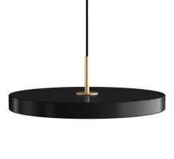 Suspension, Asteria Medium, noir et laiton, LED, 3000K, 1300lm, Ø43cm, H14cm - Umage