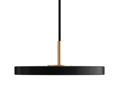 Suspension, Asteria Micro, noir, LED, 3000K, 450 lm, Ø15cm, H5,7cm - Umage