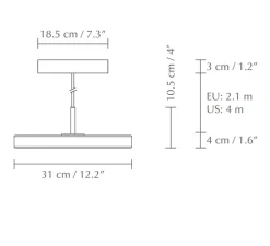 Suspension, Asteria Mini, brume et laiton, LED, 3000K, 1200lm, Ø31cm, H10.5cm - Umage