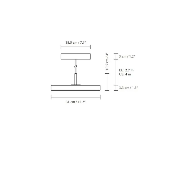 Suspension*Umage Suspension, Asteria Mini, , LED, 3000K, 900lm, Ø31cm, H14cm - gris anthracite