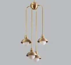 Suspension*Bert frank Suspension asymétrique, Quadruple, Eos, , Ø15,7cm, H90cm - Bert franck laiton brossé