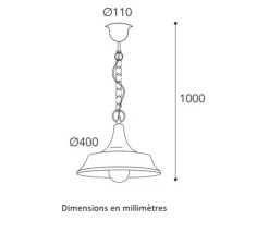 Suspension*Moretti Luce Suspension, Atelier 3147, laiton vieilli, IP44, Ø40cm, H100cm - Cuivre laiton vieilli
