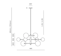 Suspension*Aromas del Campo Suspension, Atom, , Ø140cm, H54cm - laiton