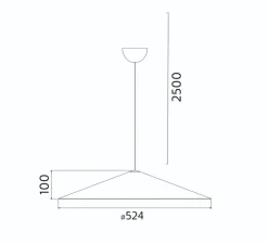 Suspension*Zero Suspension, Attic, , LED, dim, 3000K, 875 lm, Ø52,4cm, H10cm - blanc