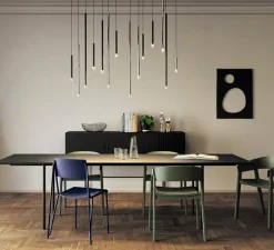 Suspension*Lodes Suspension, A-Tube Nano medium sans rosace, , LED, 3000K, 480 lm, Ø2cm, H60cm - chrome